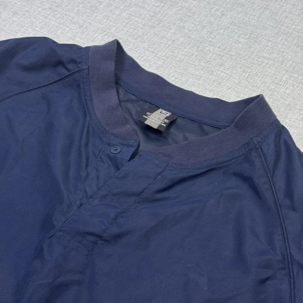 Nike Golf Windbreaker Jacket Mens Large Blue Pullover Zip Pockets Elastic Hem